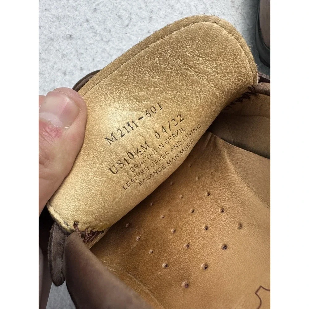 Samuel Hubbard Shoes Mens Size 10.5 Brown Leather Slip On Loafers M2111-601